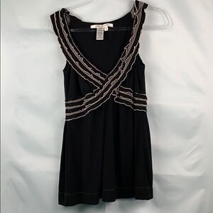 Max Studio black ruffled knit top